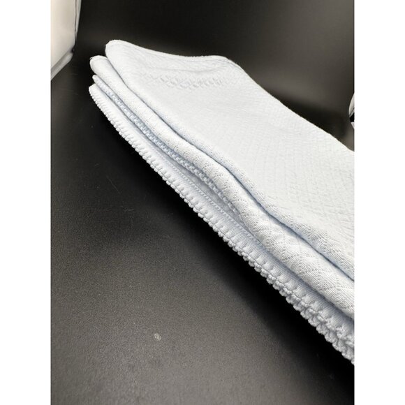 2009 Light Blue Baby Security Blanket Bears Hooded Quilted Nursery Rhyme 30 x 30 - Picture 10 of 16